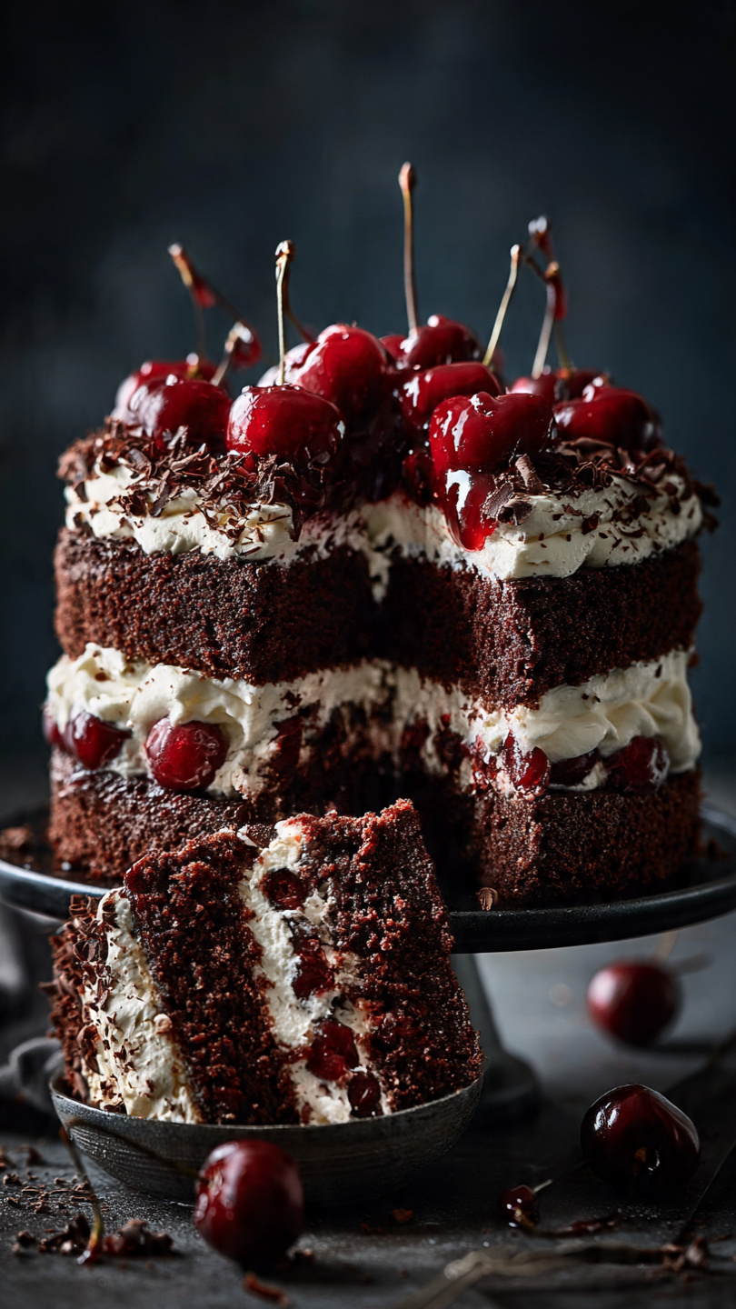 Black Forest Cake (Classic Schwarzwälder Kirschtorte)