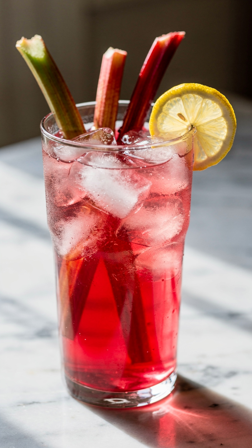 Rhubarb Simple Syrup Drink