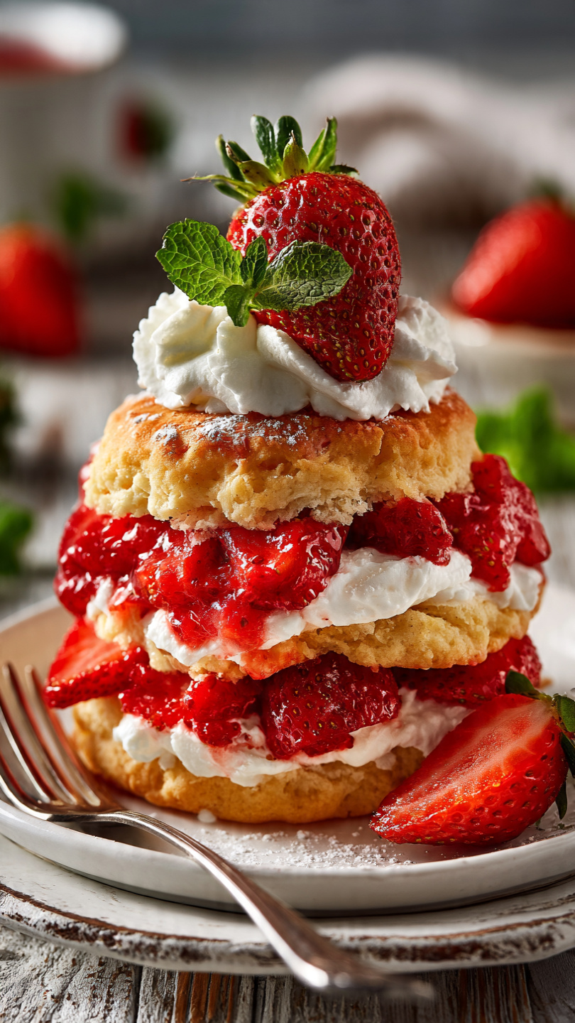 Classic Strawberry Shortcake with Fluffy Whipped Cream